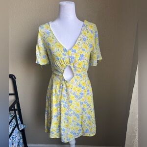 GB yellow and blue floral mini dress | small